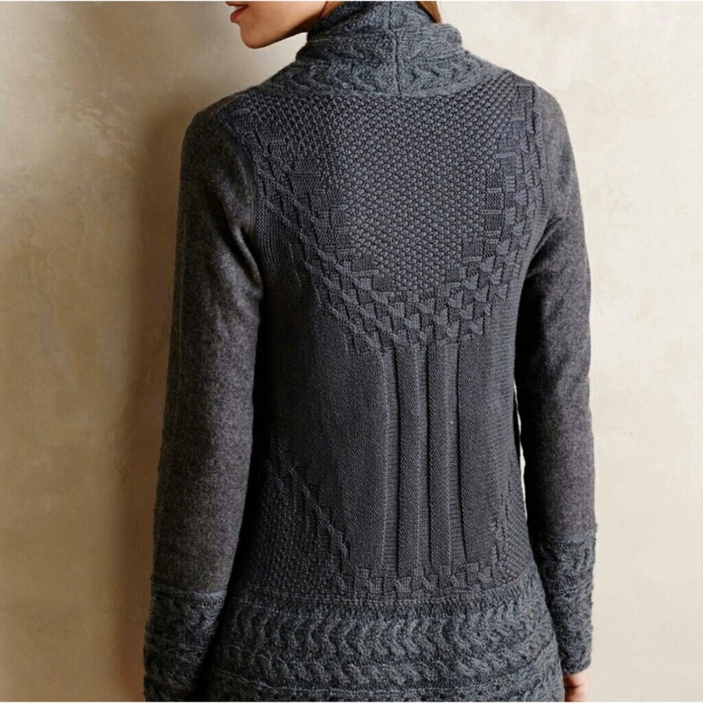 Anthro | Knitted & Knotted Gray Wool / Mohair Blend Cardigan - Picture 2 of 8